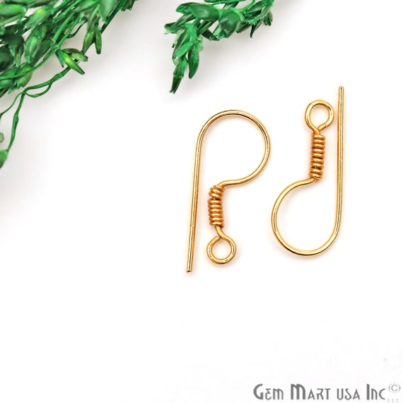 Buy Hook Earring, 22k Gold Plated Ear Wire Findings Hook With