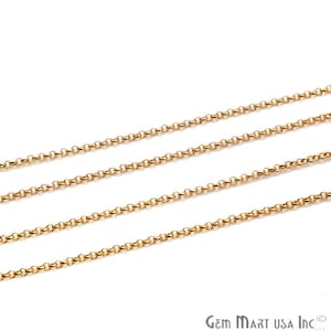 Gold Finding Chain, Necklace Chain, Gold Plated Chain, Jewelry Finding Chain, Gold Chain, Jewelry Making Supplies, GemMartUSA (GP)