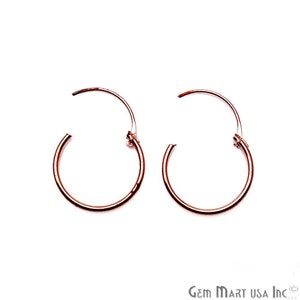 Rose Gold Plated Earrings, Loop Hoop Earring, Finding Earring, Rose Gold Hoop Loop Earrings, Jewelry Finding Earrings, GemMartUSA (RP-90019)