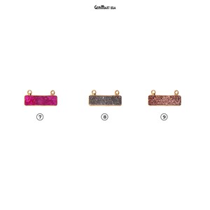 May include: Three rectangular gold-toned connector pieces with different colored glitter-like finishes. The connector pieces are labeled 7, 8, and 9. GemMart USA is printed at the top of the image.