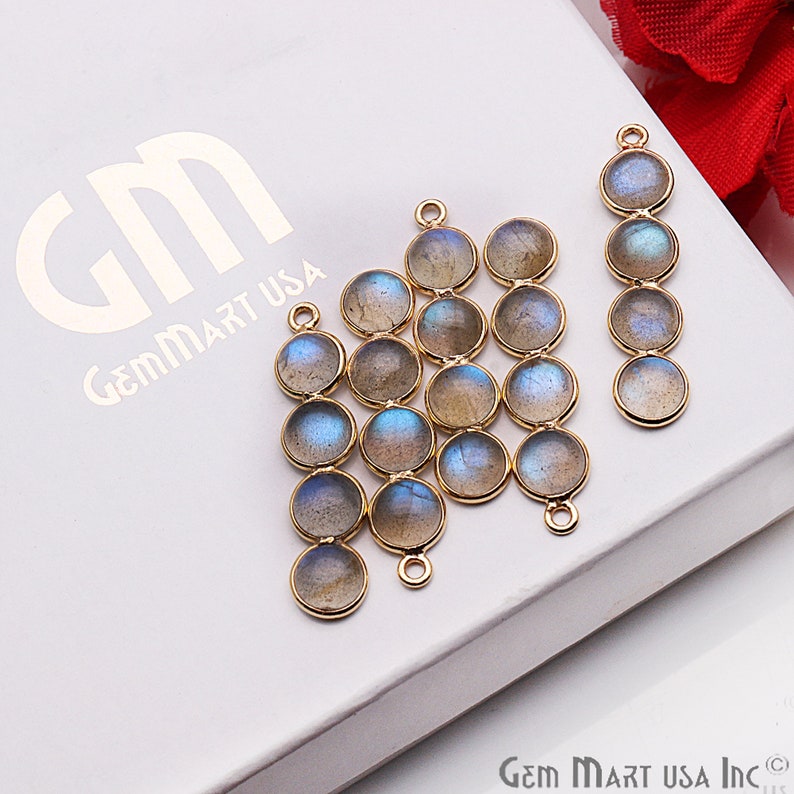GPLB-13080 Labradorite Component Gold Filigree October Birthstone DIY Earrings Making Gold Bail 31x7mm GemMartUSA Chandelier Finding