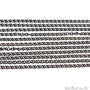 Gunmetal Vintage Link Chain, 4mm Gunmetal Vintage Finding, Necklace Chain, Gunmetal Vintage Chain, Finding Link Chain, GemMartUSA (GV-30030)
