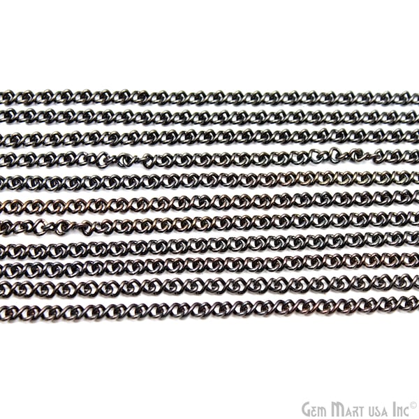 Gunmetal Vintage Link Chain, 4mm Gunmetal Vintage Finding, Necklace Chain, Gunmetal Vintage Chain, Finding Link Chain, GemMartUSA (GV-30030)