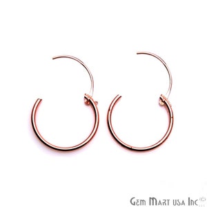Roségoud vergulde oorbellen, lusoorbellen, Finding Earring, Rosegouden lusoorbellen, sieraden Finding oorbellen, GemMartUSA (RP-90020)