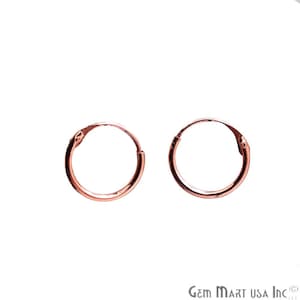 Pendientes chapados en oro rosa, pendientes de aro con bucle, pendientes con fornitura, pendientes de aro con bucle de oro rosa, pendientes con fornitura de joyería, GemMartUSA (RP-90017)