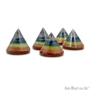 7 Chakra Lot, Healing Diamond Shape Stones, Spiritual Meditation Stones, 22x14mm, GemMartUSA, 7C-14216