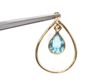 DIY  Blue Topaz, Gemstone Connector, Earring Connector, Necklace Pendant, Chandelier Findings, Chandelier Pendant (GPHB-50404)