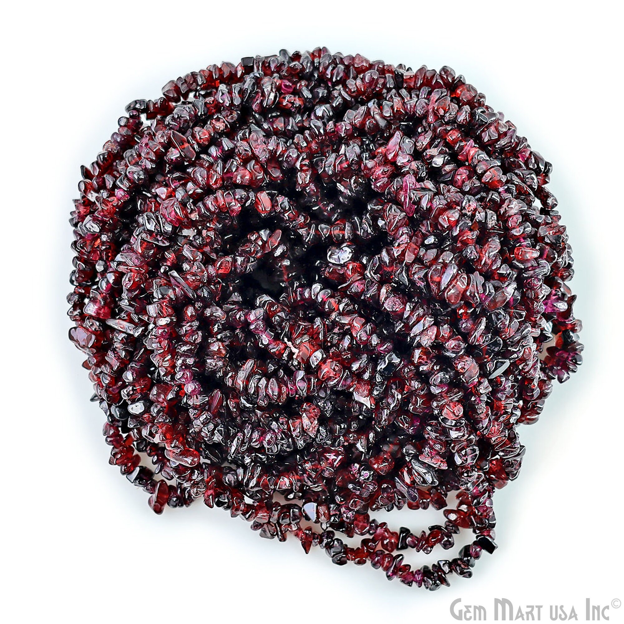 Natural Garnet Gemstone Chips Beads Strand - 34 Inches, Real Garnet For Jewelry Making By GemMartUSA
