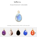 Pear Gold Bezel Pendant. 10x14mm Gold Plated Charm. Single Loop Necklace Pendant. Single Bail Charm. Jewelry Making by GemMartUSA 10085