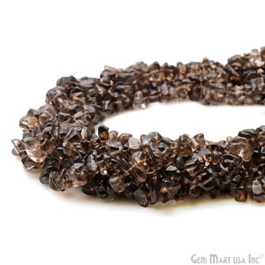 Smoky Topaz Chip Beads Strand, 7-10mm Smoky Topaz Gemstone Beads, Gemstone Nugget Beads, GemMartUSA CHST-70004