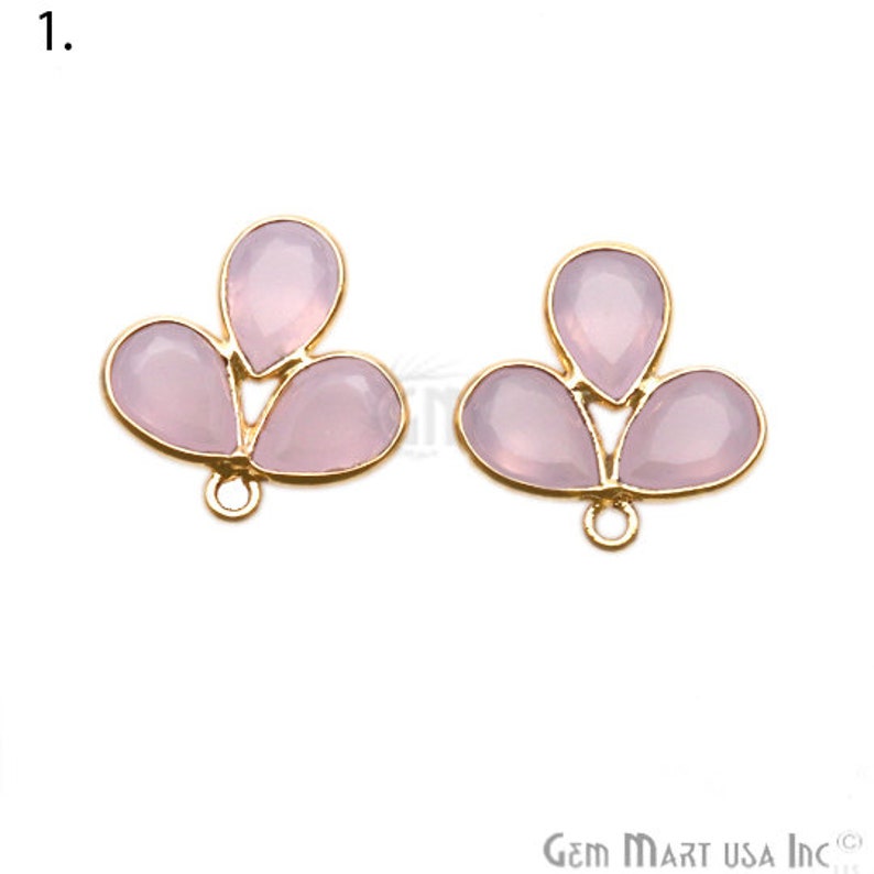 DIY, Gemstone Component, Flower Shape Chandelier Finding, Gold Filigree Finding, Gemstone Earrings Making, Gold Bail, GemMartUSA 13087 image 2