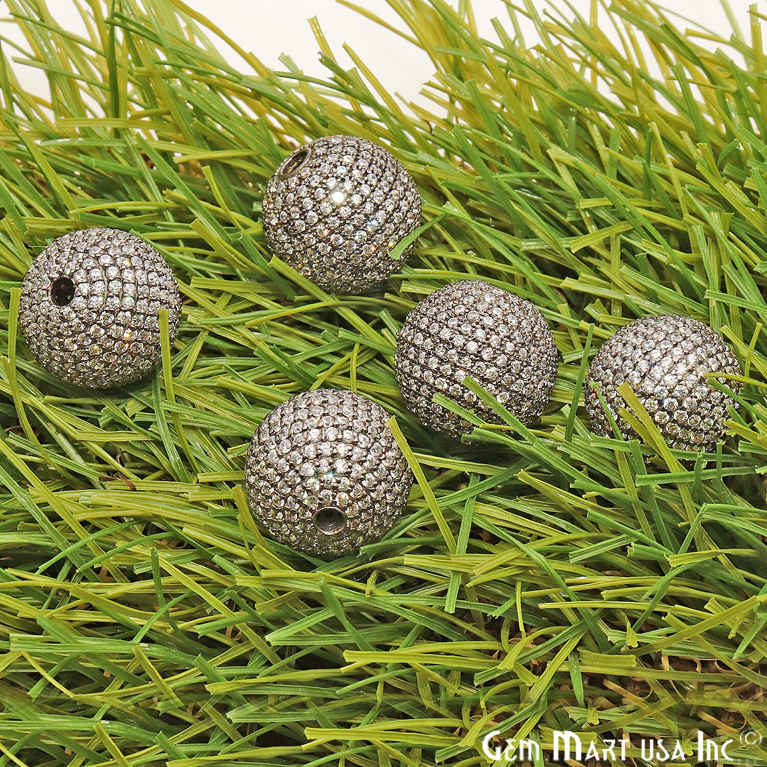 Cubic Zircon Pave Beads, CZ Beads Ball, Round Beads Ball