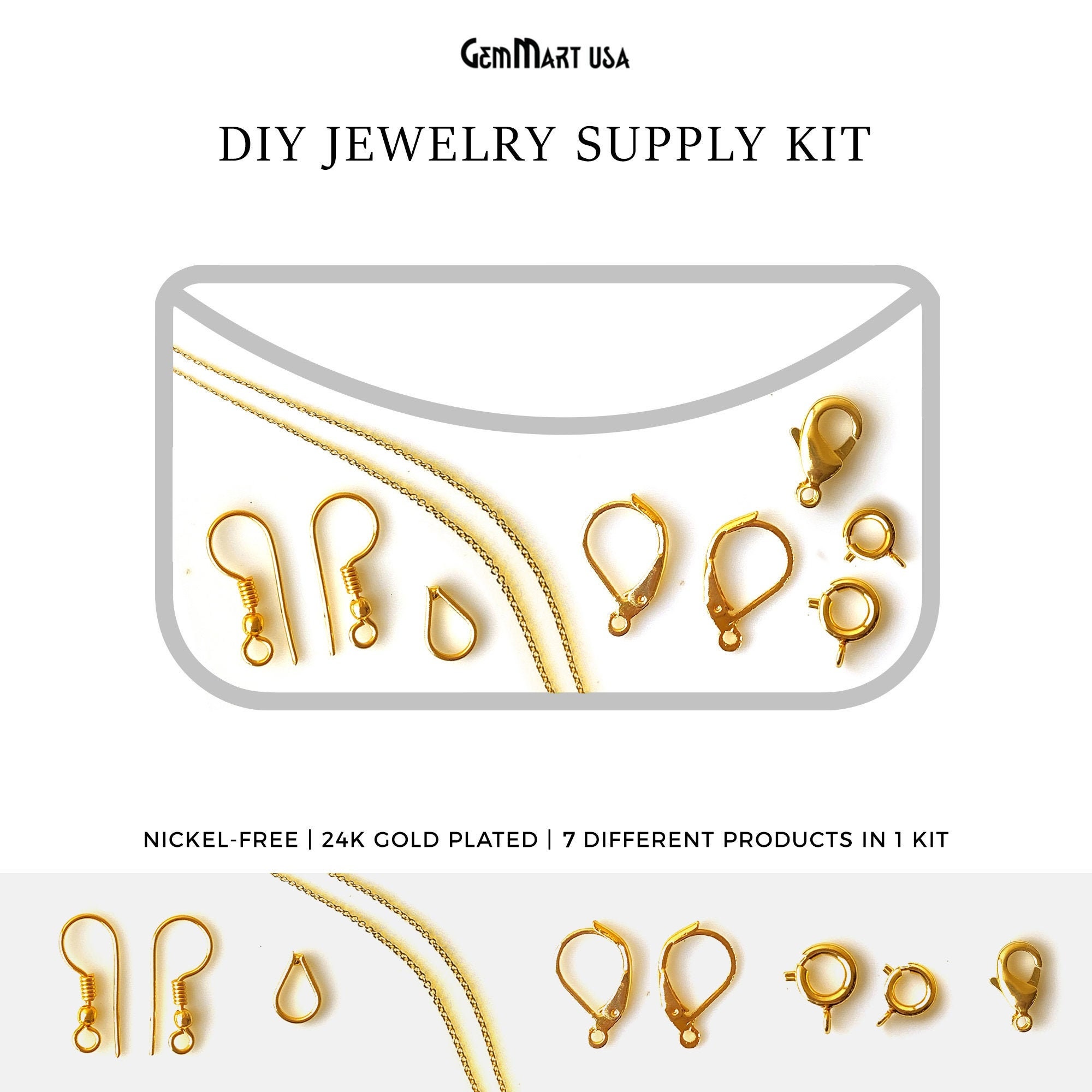 60 Chiusure A Moschettone Placcate Oro 24K - 6 Dimensioni Per Gioielli Fai Da Te, Bracciali, Collane, Connettori - Foto 8