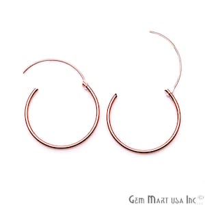 Rose Gold Plated Earrings, Loop Hoop Earring, Finding Earring, Rose Gold Hoop Loop Earrings, Jewelry Finding Earrings, GemMartUSA (RP-90021)