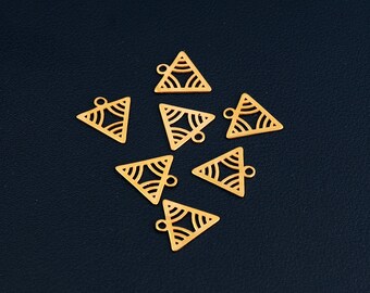 Triangle Charm, 15.8x14.7mm Dainty Jewelry Charm for