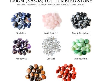 100gm (3.53oz)  Lot Tumbled Stone 1-1.5 Inch Loose Gemstone Beads, Tumble Gemstone Stones, beach Stone, Metaphysical Healing Stone, 15013