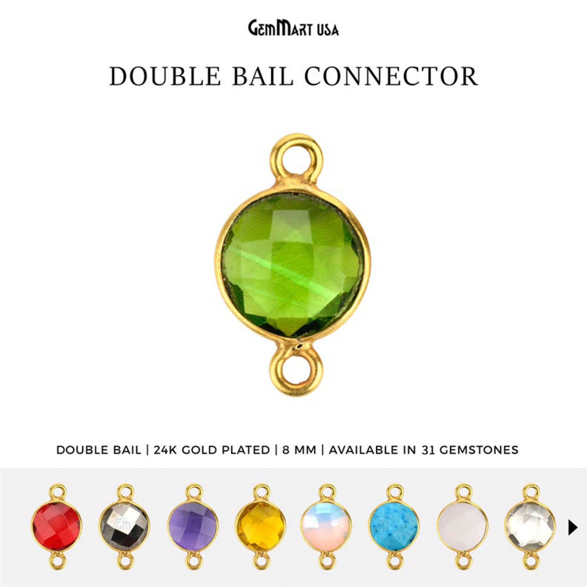8mm Cushion Birthstone Gemstone Gold Plated Single Bail DIY Connectors Supplies 8mm Cushion Birthstone Gemstone Gold Plated Single Bail DIY Connectors Supplies
