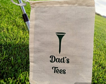 personalised golf tee storage drawstring bag