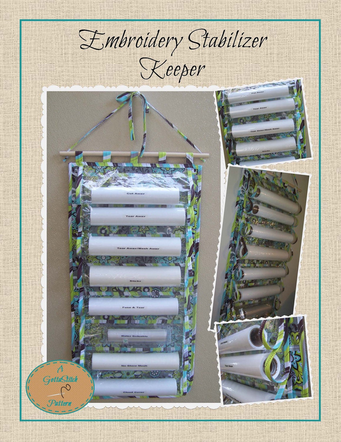 Embroidery Stabilizer Keeper Pattern Instant Download 