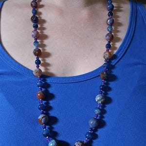 Multicolored Agate Beaded Necklace