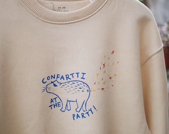 Capybara Oversized Sweatshirt, farting confetti