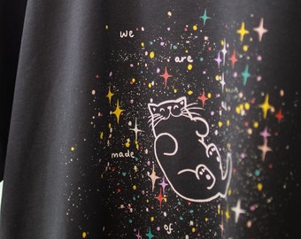 Stardust cat, oversized T-shirt