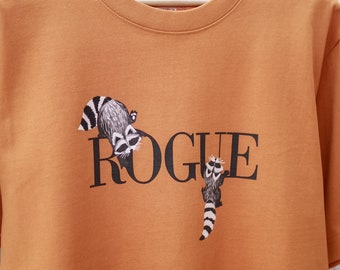 Raccoons going rogue T-shirt in rust orange