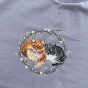 Hand Painted Pet Portrait Standard T-shirt, Personalised gift, unique custom pet portrait image 5