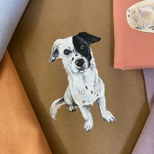 Hand Painted Pet Portrait Standard T-shirt, Personalised gift, unique custom pet portrait image 4