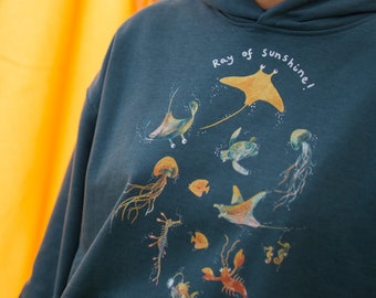 Sting ray of sunshine, relaxed fit Hoodie