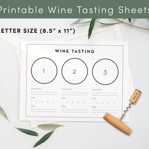 Printable Wine Tasting Sheet / Placemat (two Sizes) - Etsy