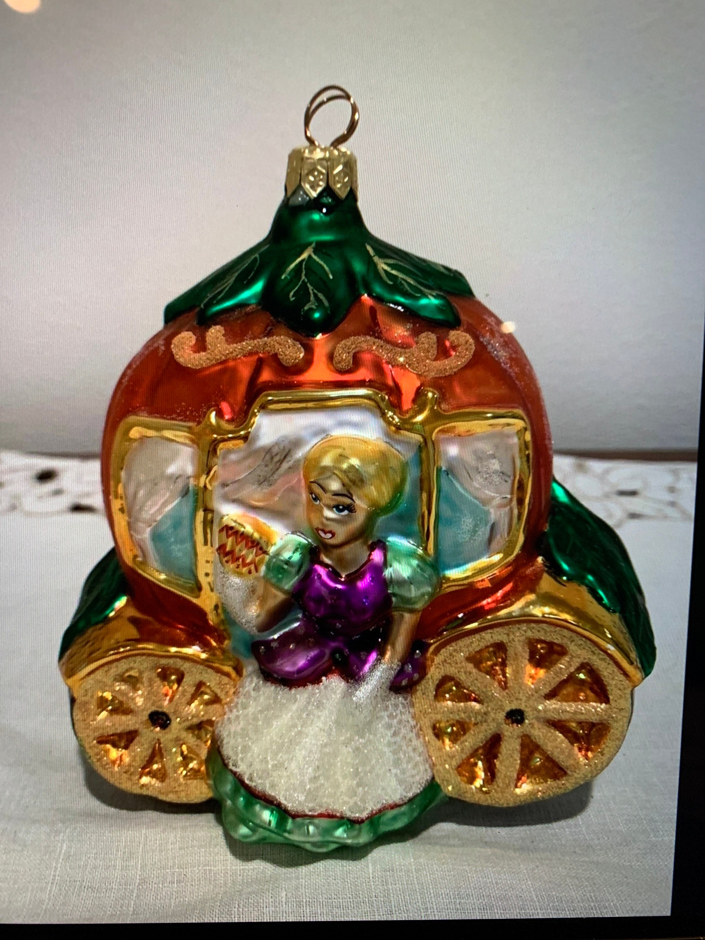 Cinderella Pumpkin Coach Disney Vintage Christopher Radko Etsy