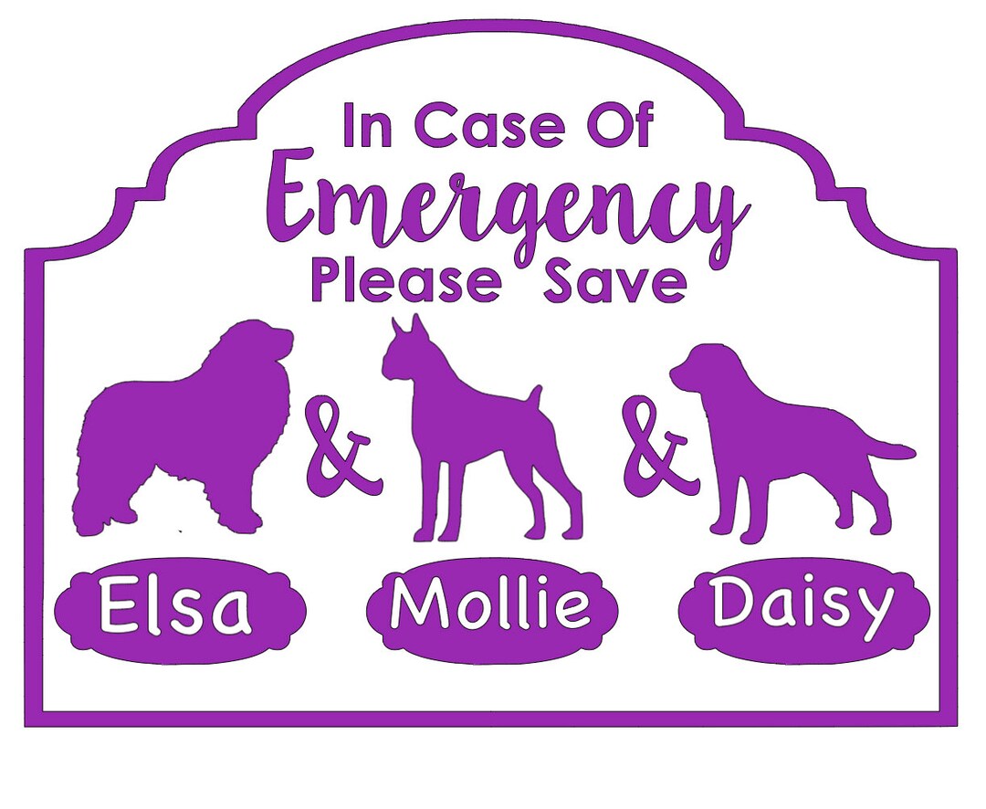 Emergency Pet Rescue Three Pet Personalized Safety Decal Sticker CUSTOM ...