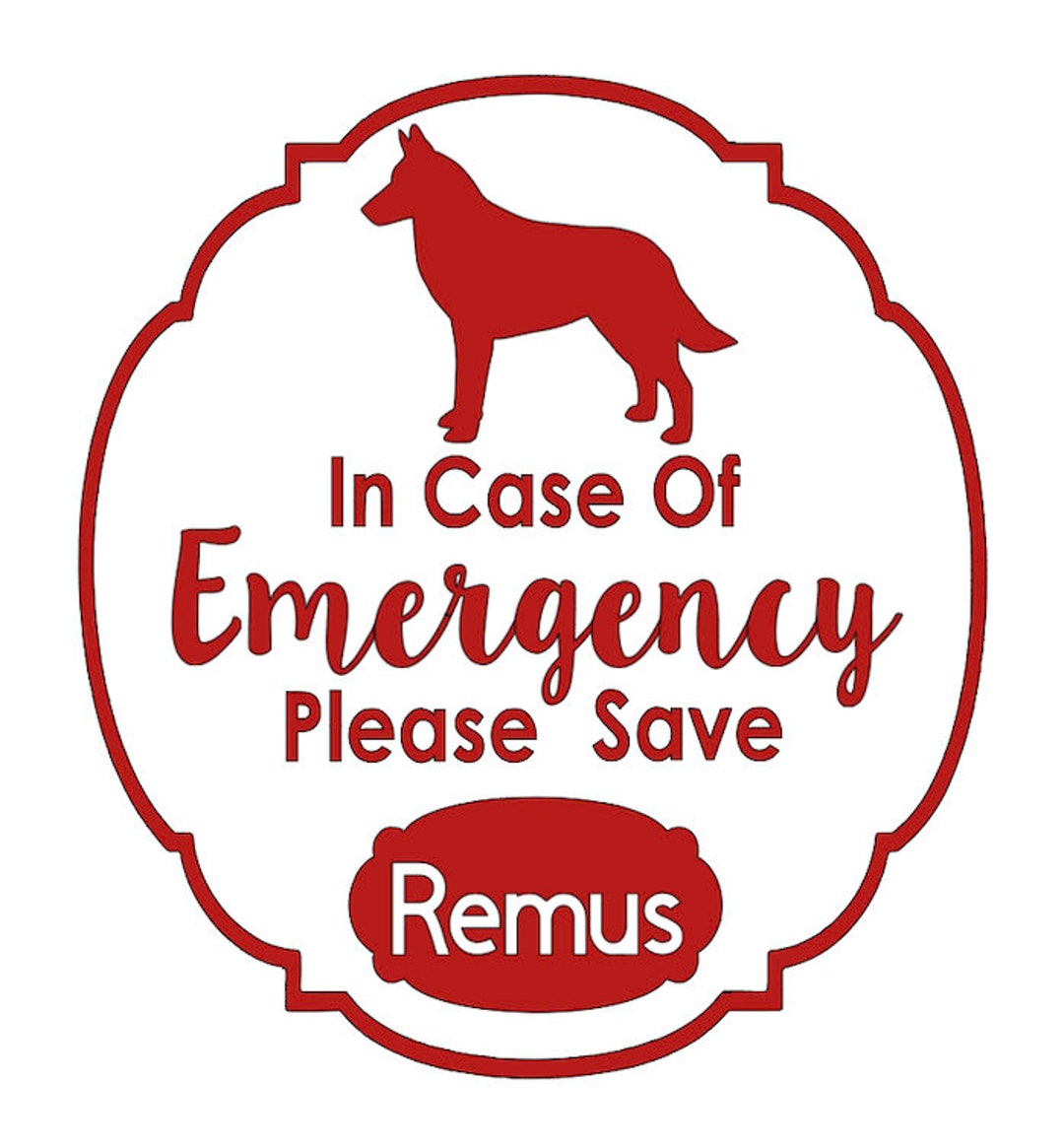 Pet Rescue Sticker Custom Breed Name Specific Emergency Pet Rescue One Pet Silhouette ...