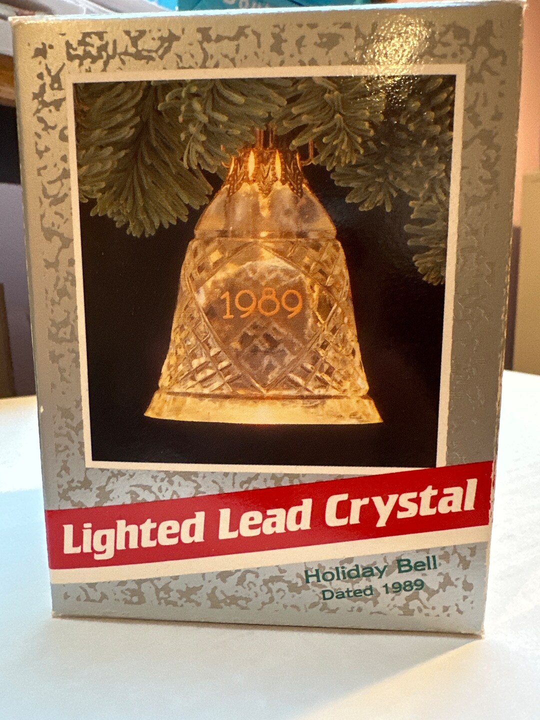 Vintage Hallmark Lighted Ornament Lead Crystal Bell 1989 Etsy