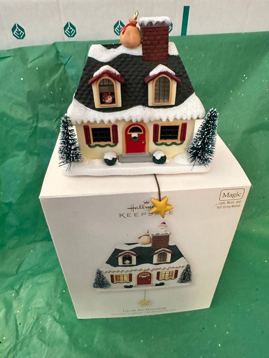 Hallmark Keepsake Magic Christmas Ornament Light Motion Sound Plays up