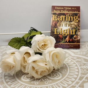 Eating in the Light Vegetarian Eating by Doreen Virtue This spiritual book is in great shape. Out of print.