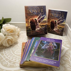 Rare Doreen Virtue 78 Tarot Card  set. One of the rarest of this famous artist's deck of cards. Archangel Power is just a fabulous deck.