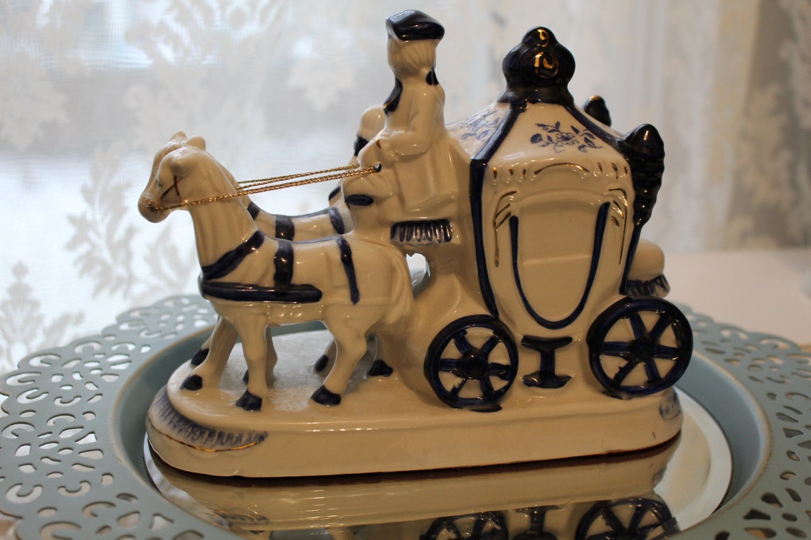 Cinderella Porcelain Horse and Carriage Made in Germany Etsy