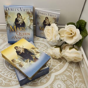 Mary Queen of Angels Oracle Deck with rare matching book by Doreen Virtue. Both in Pristine Condition-Cards, booklet, and box.