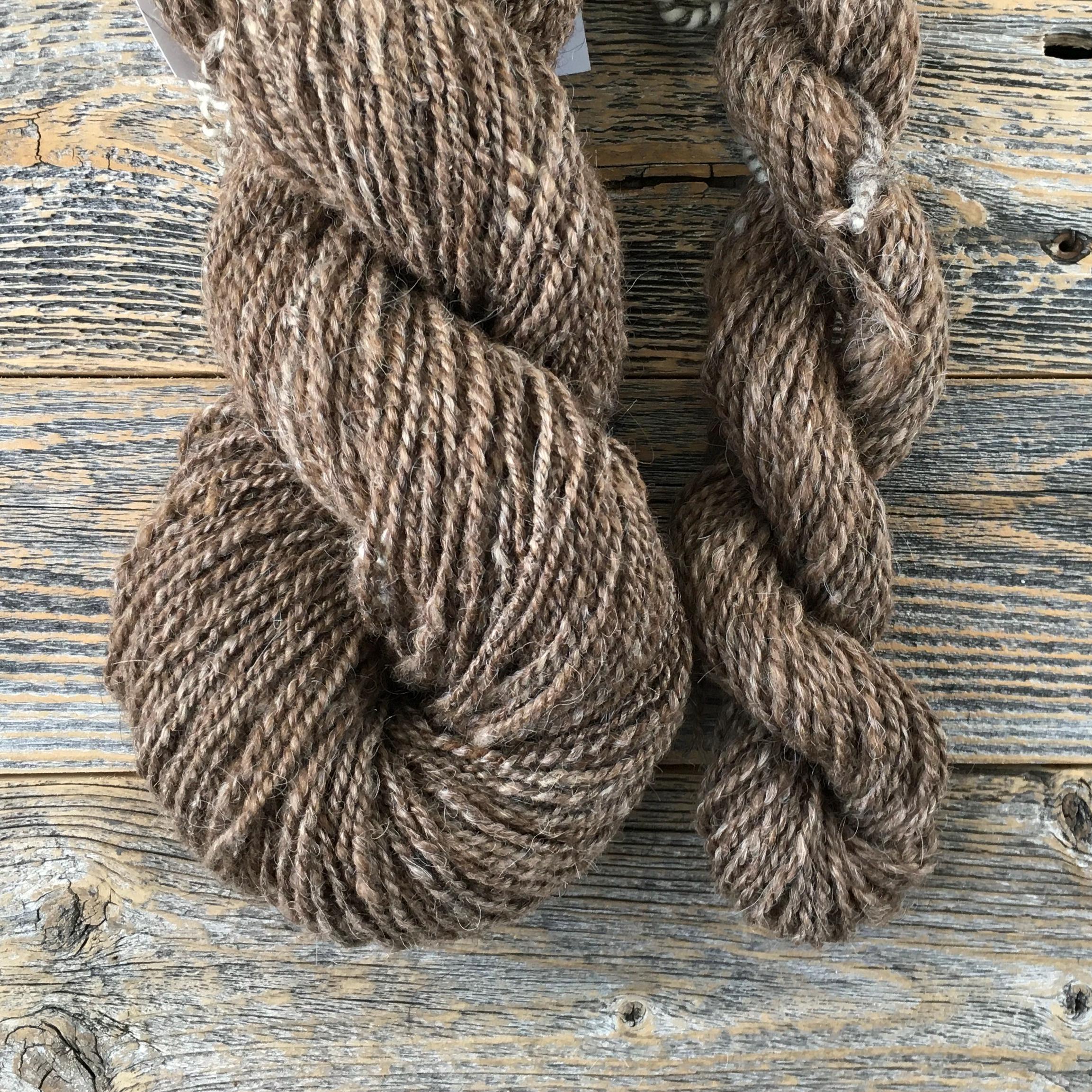 Hand Spun Worsted Yarn - Icelandic Wool Moorit Brown - 7.5 oz