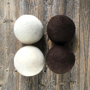 Medium-Large Dryer Balls - Pure 100% Wool - Natural Colors - Set of Four