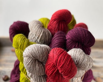 Heather Gray Merino Alpaca Yarn: Worsted Weight, Small Batch