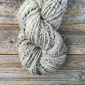 Hand Spun Worsted Yarn - Icelandic Wool, Llama, and Merino - Gray - Aran Weight - 7 oz