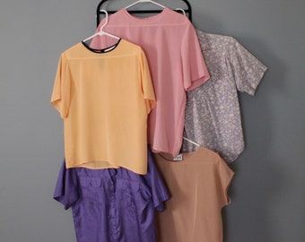 Sommer Vintage Blusen | 1980er 1990er Jahre Blusen | wähle eine pastell Blusen