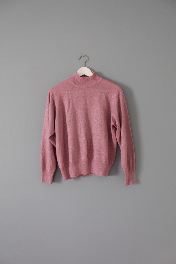 WISTERIA pink cropped top | metallic knitted swea… - image 3