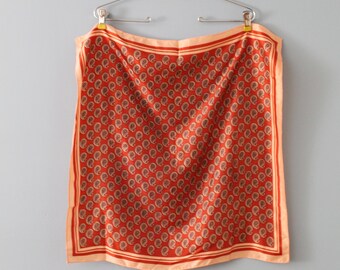 RUST silk scarf | 1980s silk scarf