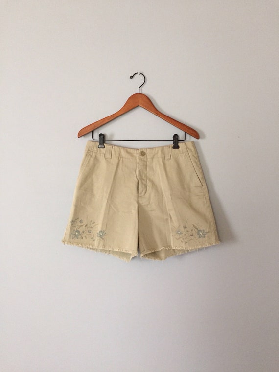 90s GAP shorts | painted flowers fringed shorts |… - image 4
