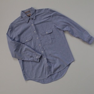 Diane Von Furstenberg shirt | pale indigo blue shirt | cotton designer shirt | AS IS
