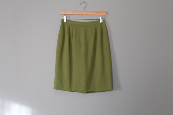 AVOCADO green wool skirt | wool pencil skirt | wo… - image 6